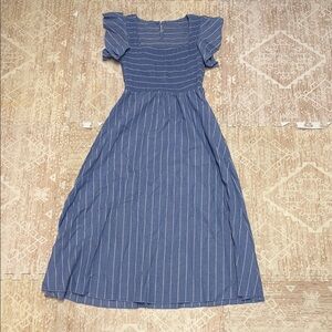 Blue Striped Midi Sundress
